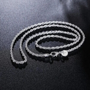 925 Sterling Silver Chain Link Necklace 22"